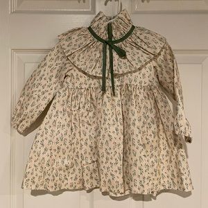 La Coqueta Floral LS Girl’s Dress with Tie Neck, 2T, NWT.